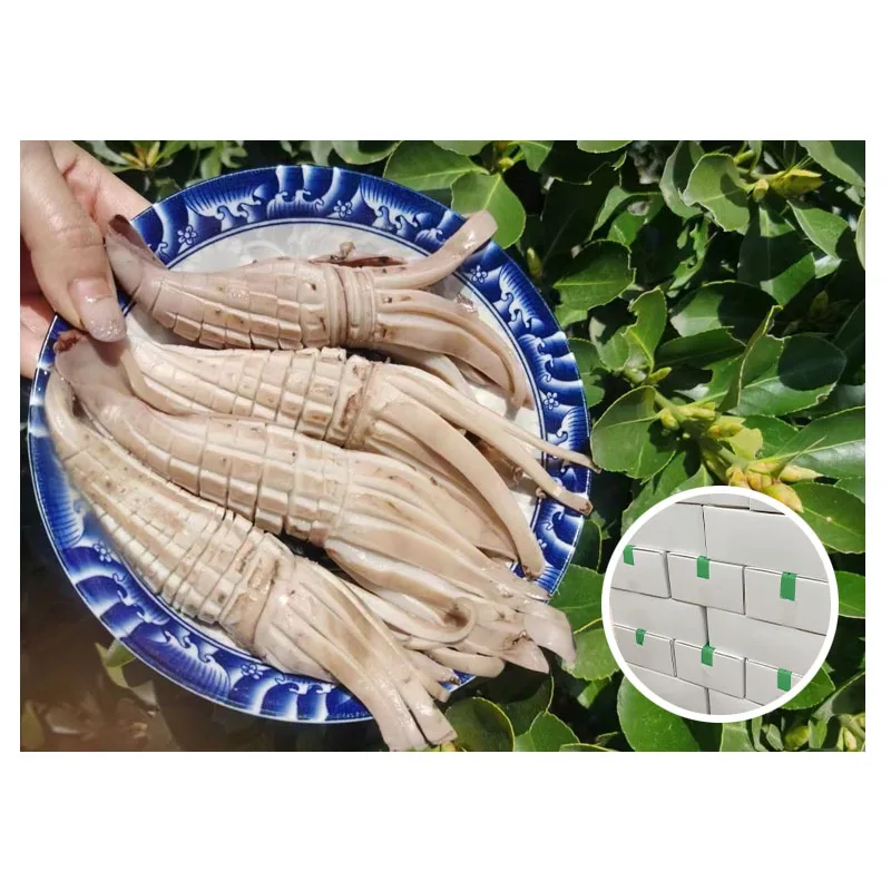 Boiled Blanched Cooked Squid Flowers Cut Gigas Frozen Carved Squid Wing Flower