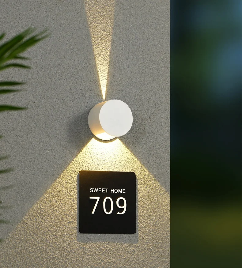 2022 New Round Shape 6Watt 10Watt  3000K Black White Aluminum Waterproof Modern ip65 Outdoor LED Wall Lamps