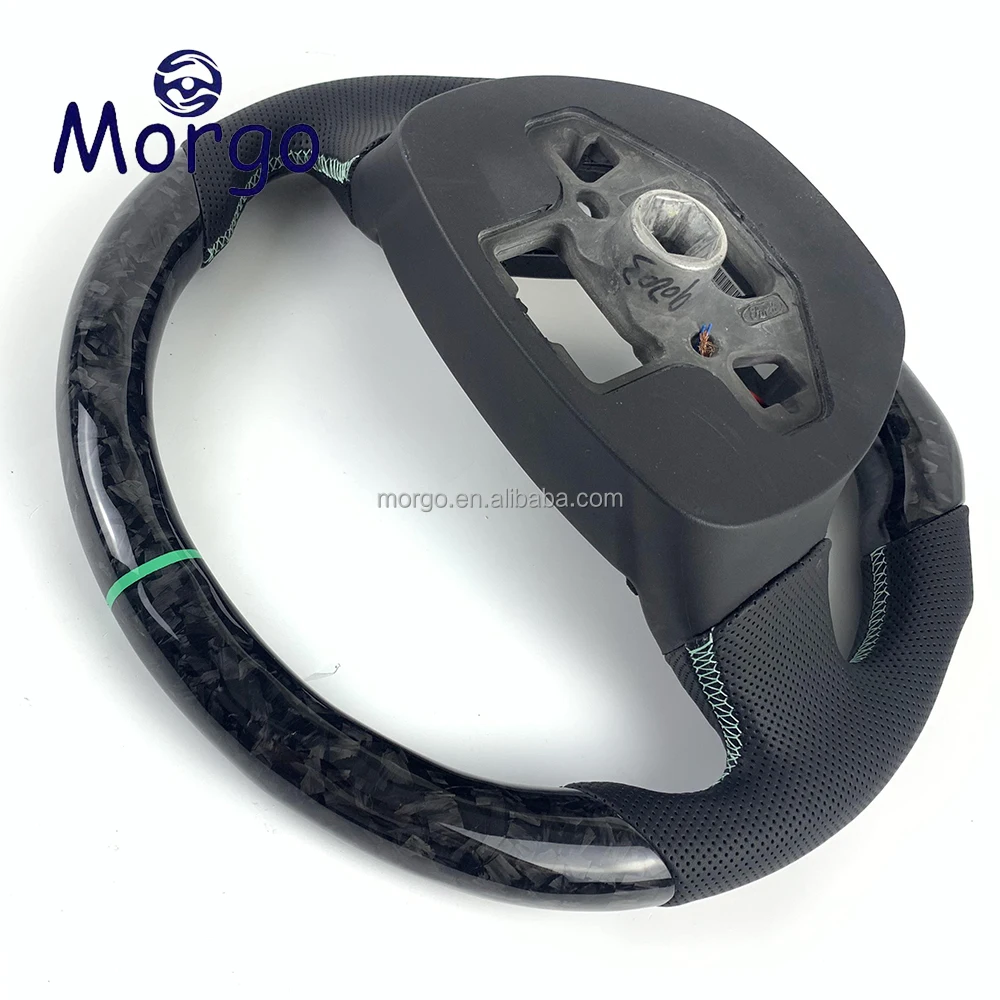 Fit for Ford Focus MK2 MK3 MK4 ST RS 2018-2021 professional customized with top strip forged carbon fiber leather steering wheel