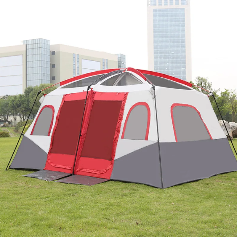 Best Selling 10-Person Outdoor Waterproof Camping Tent with 2 Rooms 6~8-Person Family Tent Aluminum Poles