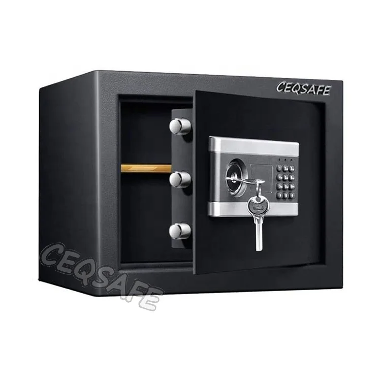 CEQSAFE Security Electronic Box Office Use Safety Deposit Size Full Metal Stash Can Steel Hotel Fireproof Small Digital Safe