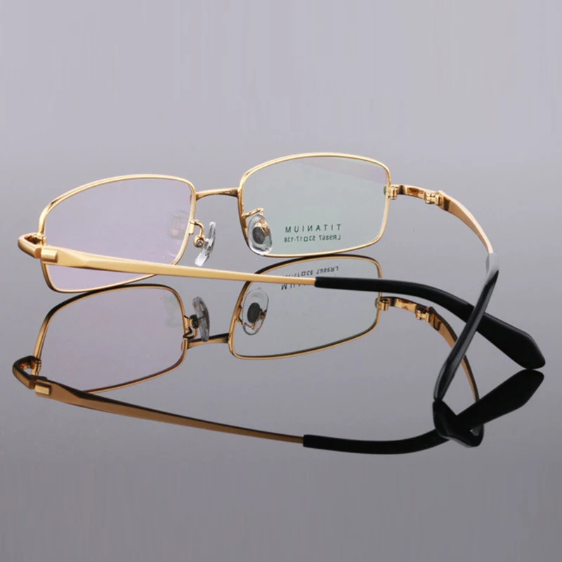 Pure Titanium Optical Glasses Frame Men Ultralight Square Myopia Prescription Eyeglasses Male Full Frame Eyewear