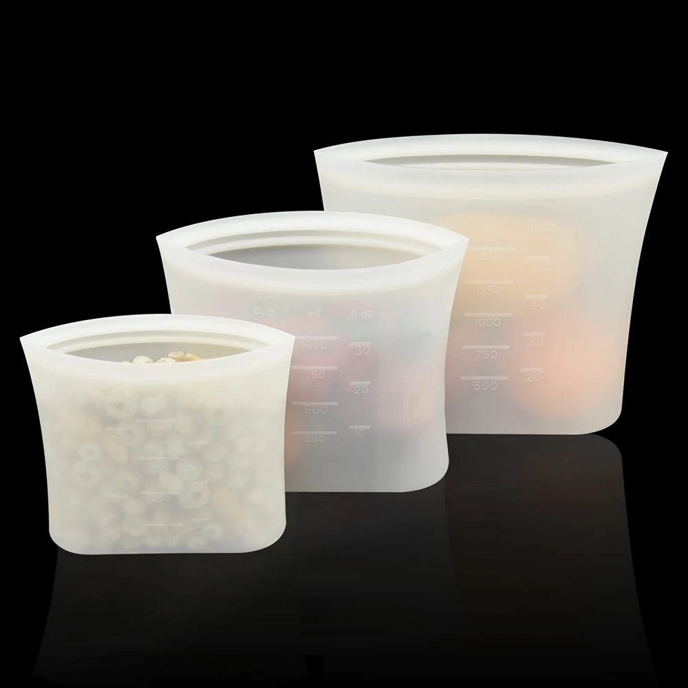 High Quality Cheap Wholesale Leakproof Reusable Silicone Food Storage Bag Ziplock Bags