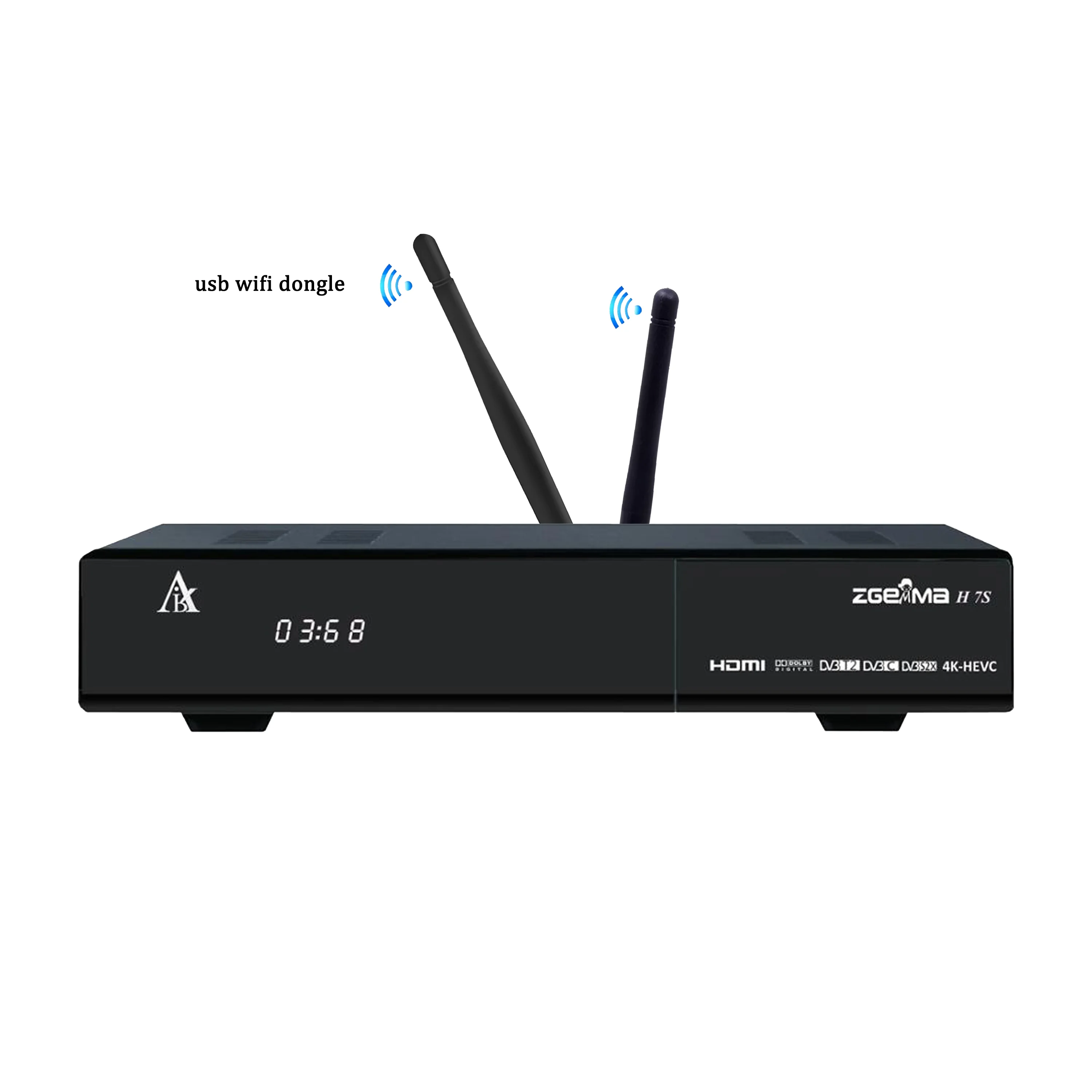 4K Satellite TV Receiver 2*DVB S2X+ DVB T2/C Enigma2 Linux OS TV Decoder support CA CI+ IPTV Stalker ZGEMMA H7S