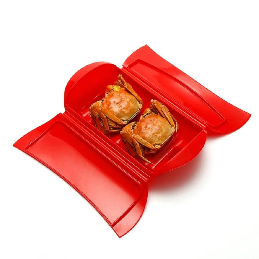 Creative Portable Kitchen Gadget Tool Steaming Container Cooker Box Silicone Fish Bowl Microwave Food Dumpling Cooking Steamer