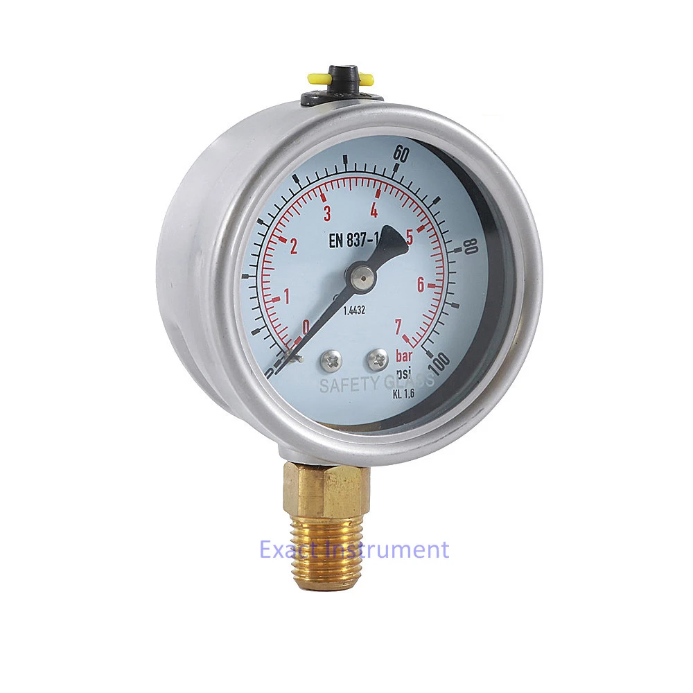 Heavy Duty Type Stainless Case Bayonet Bezel and Brass Connection--Liquid Filled Manometer-Bourdon Tube Pressure Gauge