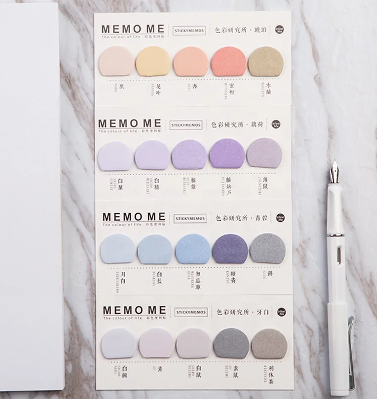 Office school stationery colorful reusable memo sticker removable mini sticky note