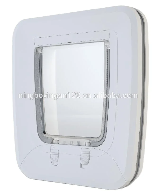 For Dogs Other Pet Products Sustainable Pet Door White & Brown ABS + PC 4 Ways Magnetic Cat Door 170x175mm 188x250mm