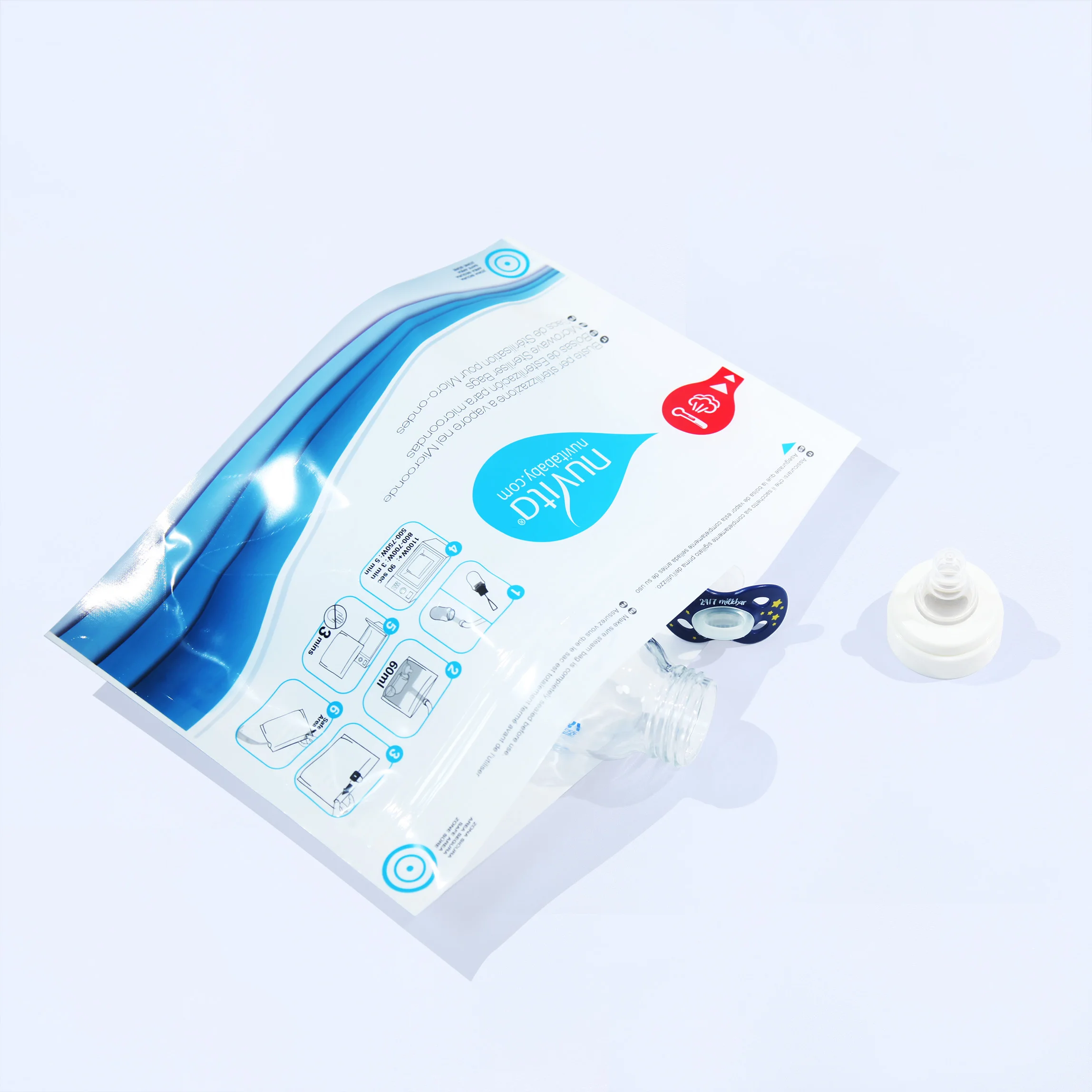 Reusable Microwave Sterilizer Bag for feeding parts on the trip