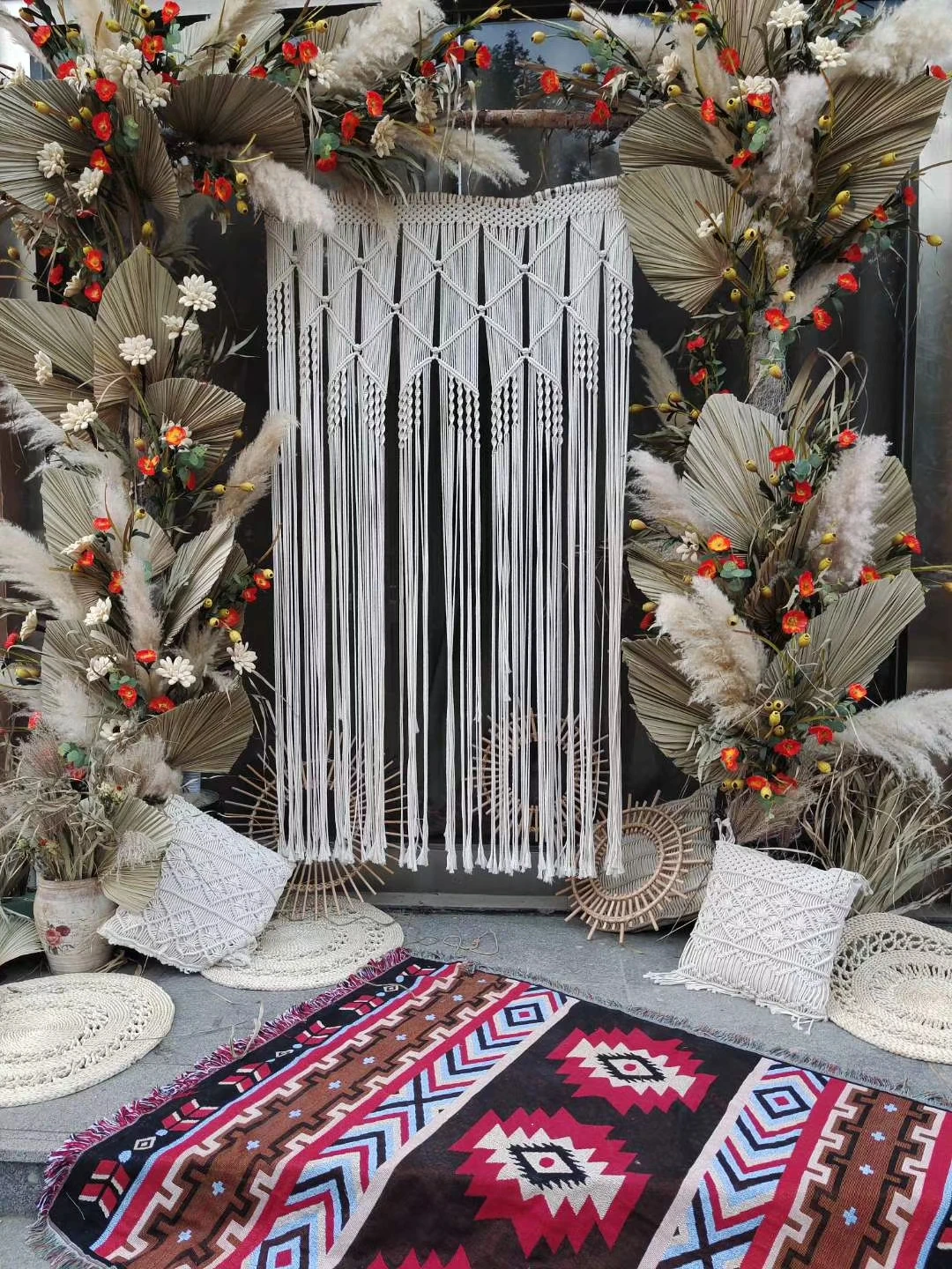  E-020 изготовленный на заказ бохо шик в богемном стиле Свадебные настенные Арт Декор ручной работы из хлопка шнур Тканый гобелен макраме стене висит вешалка для полотенец полка