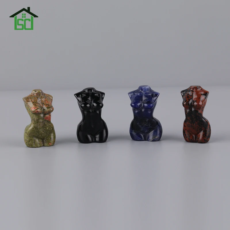 Supply natural gem healing quartz stone boby carving crystal for gift