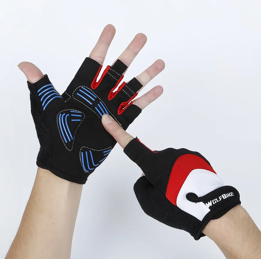 Hot sell Amazon silicone non-slip breathable mountaineering fitness half-finger gloves for outdoor sports
