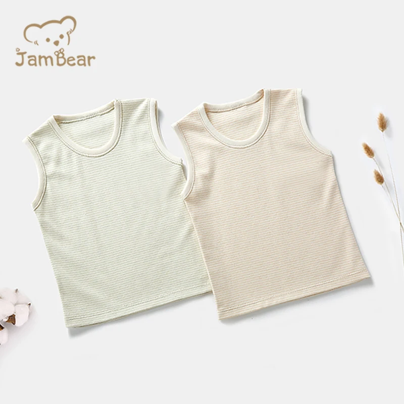 Детский летний жилет JamBear Organic, Детская летняя одежда на бретельках, детский жилет из 100% органического хлопка