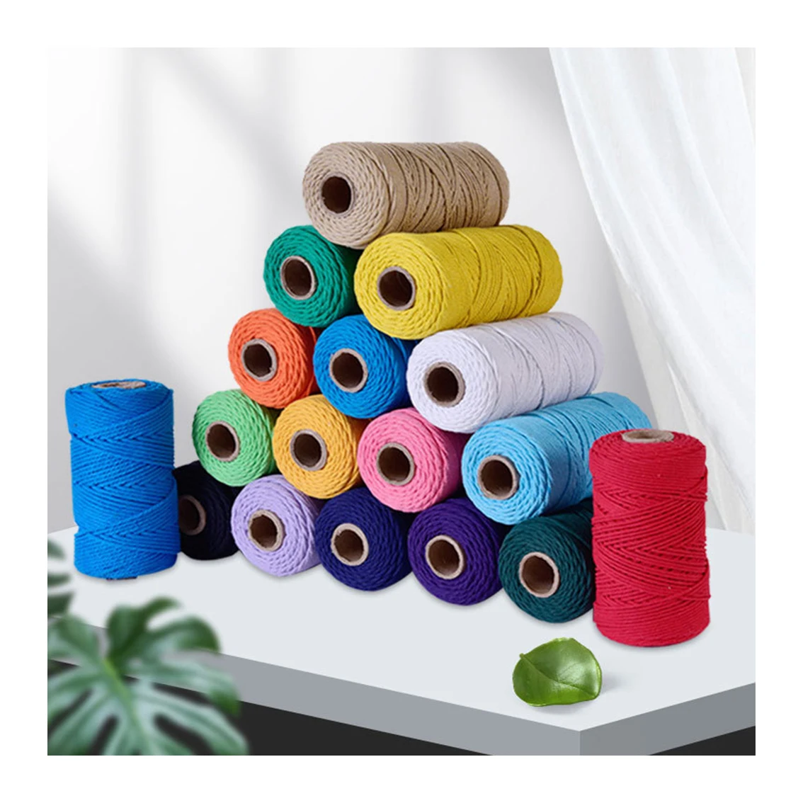 Factory Customized 4MM Colorful 100% Natural Cotton Cotton Rope Lace Rope For Diy Hand Braided Rope