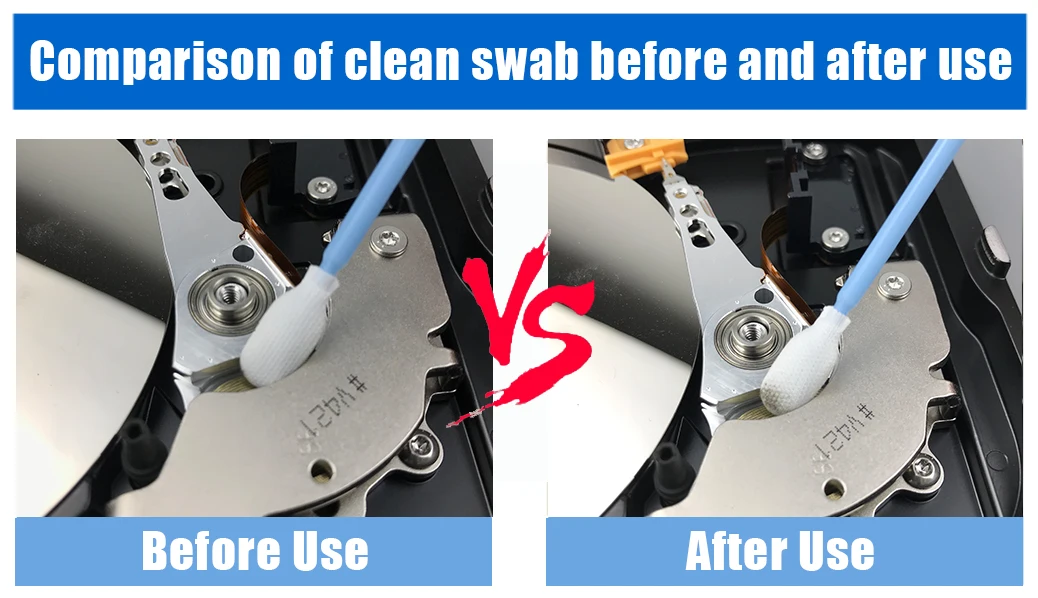 Высоковпитывающие одноразовые безворсовые губки с длинной ручкой, промышленные чистящие тампоны для жестких дисков