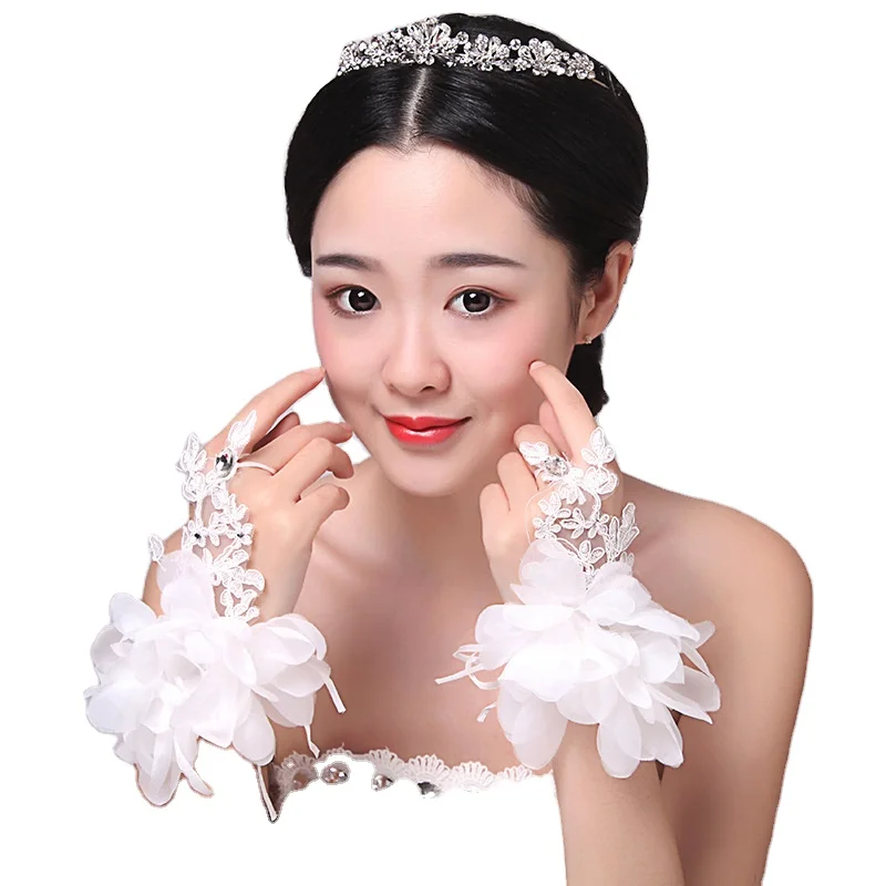 Wedding Accessorie Bridal Wedding Car Bone Flower Ornament Short Oversleeves Wedding Photography Retro Dress and Cheongsam cuffs