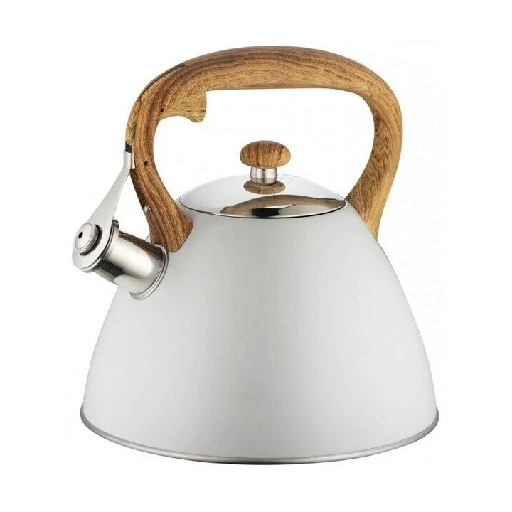 White Color Coating Whistling Water Kettles Stainless Steel Stove Top Tea Pots Kettles