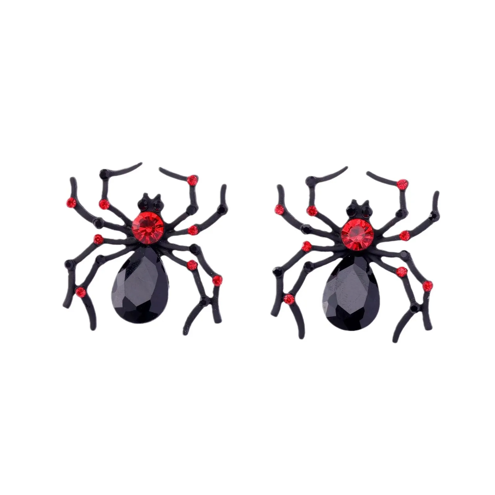 Fashion exaggeration earrings Black spider studs terrible Popular personality dark animal earrings Halloween jewelry