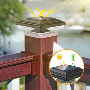 Solar Waterproof Led Gate Post Lights Outdoor Column Head Pillar Fence Lamp for Gate Posts