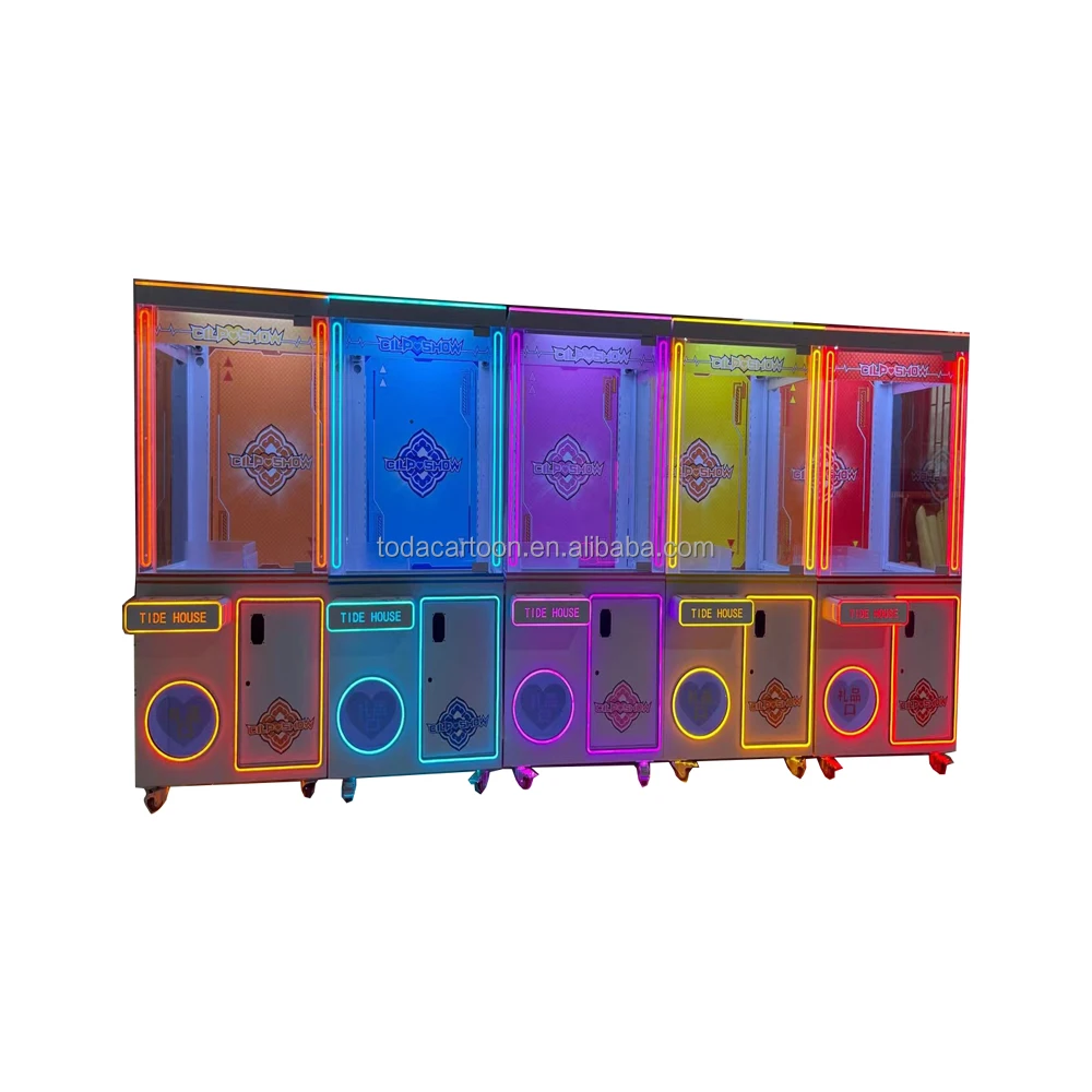 Toda cheap adults home coin pusher doll cartoon claw machine toys plush business selling claw doll claw machine