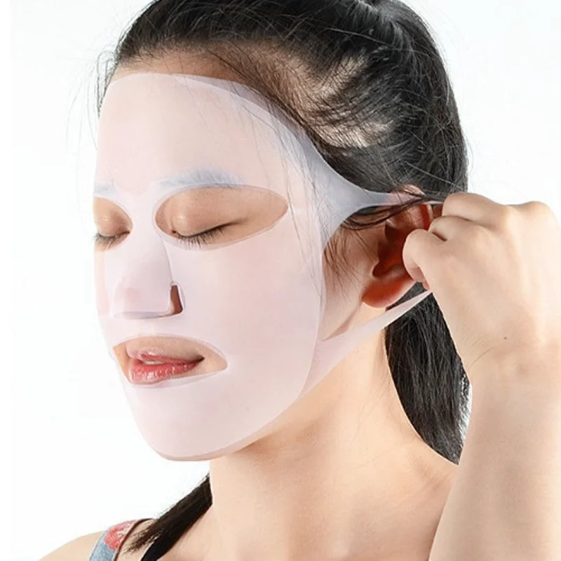 Reusable Silicone Facial Mask Cover For Woman Facial Sheet mask Silicone Facial Mask prevents moisture loss enhances absorption