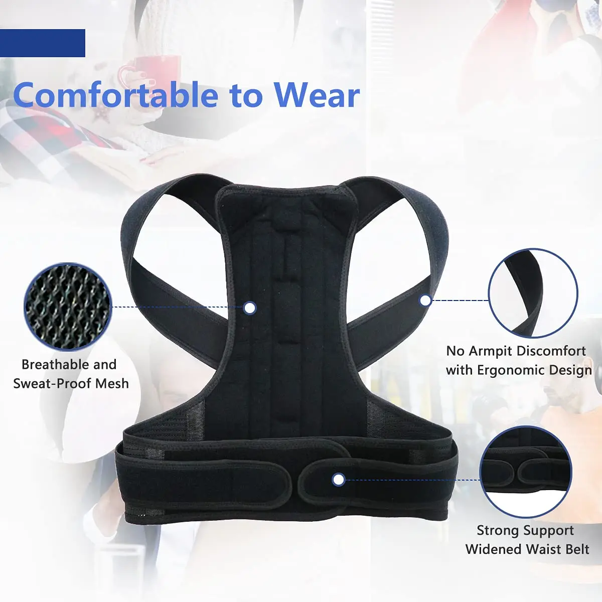  Posture Corrector 2021 Manufacturer High Quality Lower Pain Relief Back Brace Lumbar Support