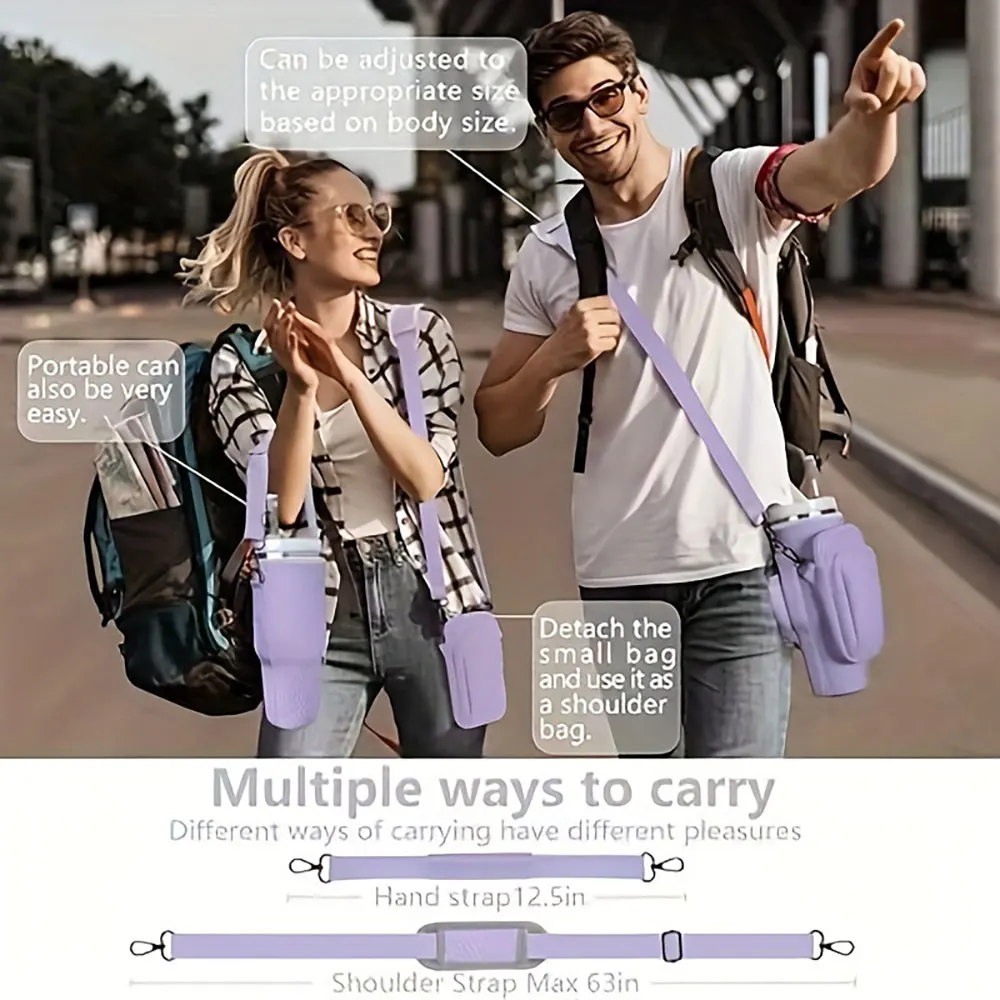 Adjustable Strap Travel Sleeve Pouch Bag for Stanley Cup 40Oz With Handle 30Oz Tumbler Water Bottle Thermal Case Bt16 Laudtec