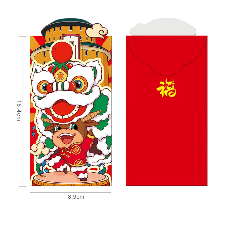 2022 китайский новогодний конверт для денег Hongbao красный пакет Lucky Money