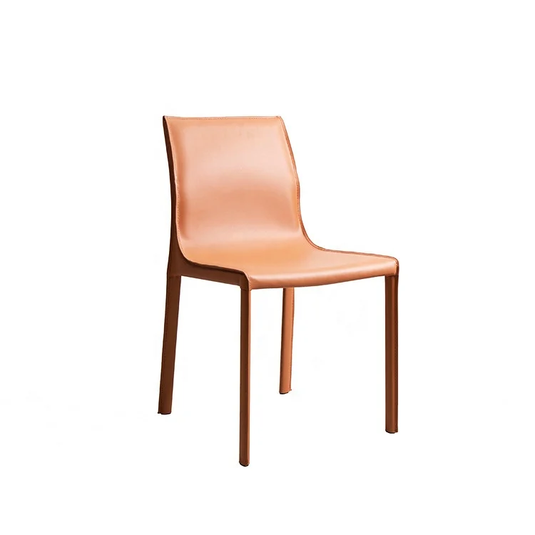 
Simple Style Vintage Leather Dining Room Chair Hotel Luxury Dining Chair 