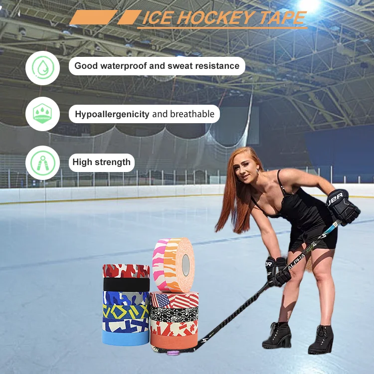 Wholesale CE Certified Custom Logo Cotton Fabric Cloth Adhesive Ice Field Hockey Stick Grip Tape Sport tape