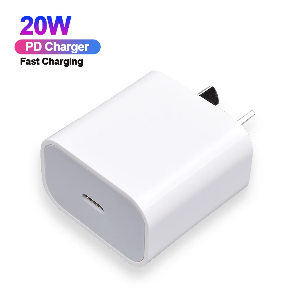 Fast Charging 18W 20W AU Plug PD Charger for iPhone 12/11 Pro USB Type C Charger Adapter Australia New Zealand