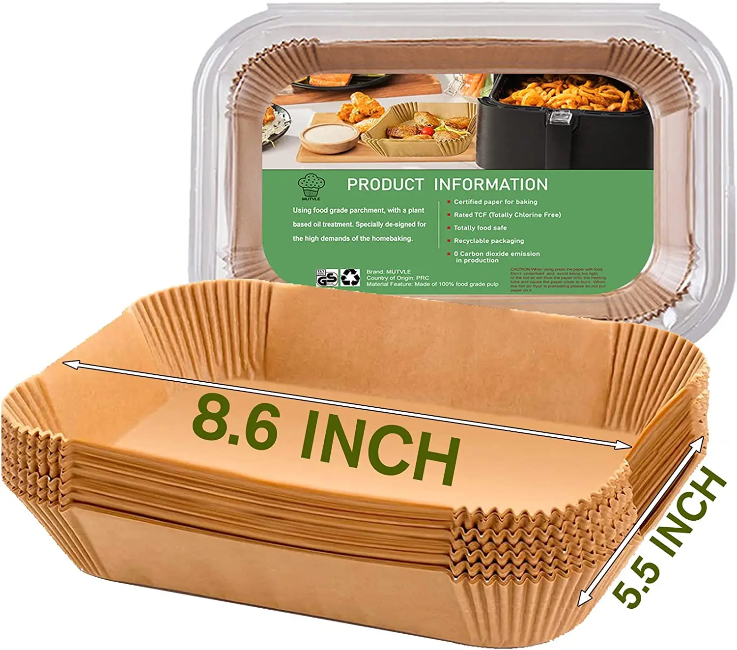 9 Inch Air Fryer Parchment Paper Squares for Air Fryer Steamer Oven Frying Chicken Heat Resistance From -68 To 425 Degrees