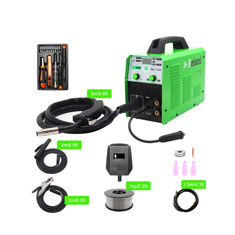 Hot Sale 150A Gas and Gasless MIG/Stick/Lift TIG Welder 4 in 1 Flux Core /Solid Wire Inverter Welding Machine MMA MIG MAG