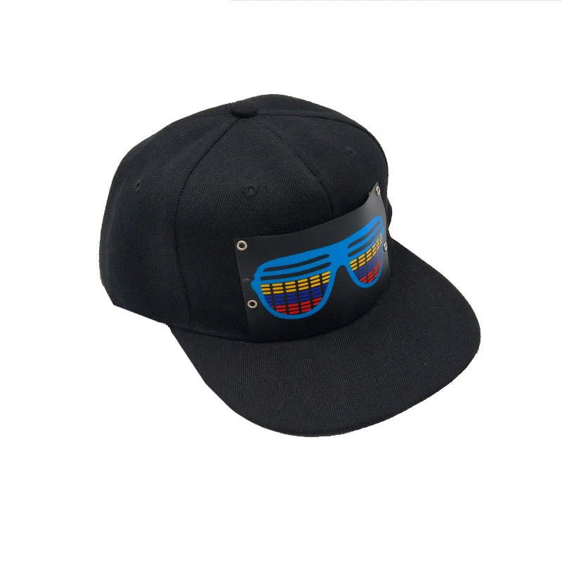 2021 Best Sale EL Glowing Equalizer Sound Active Flashing Cap Hat