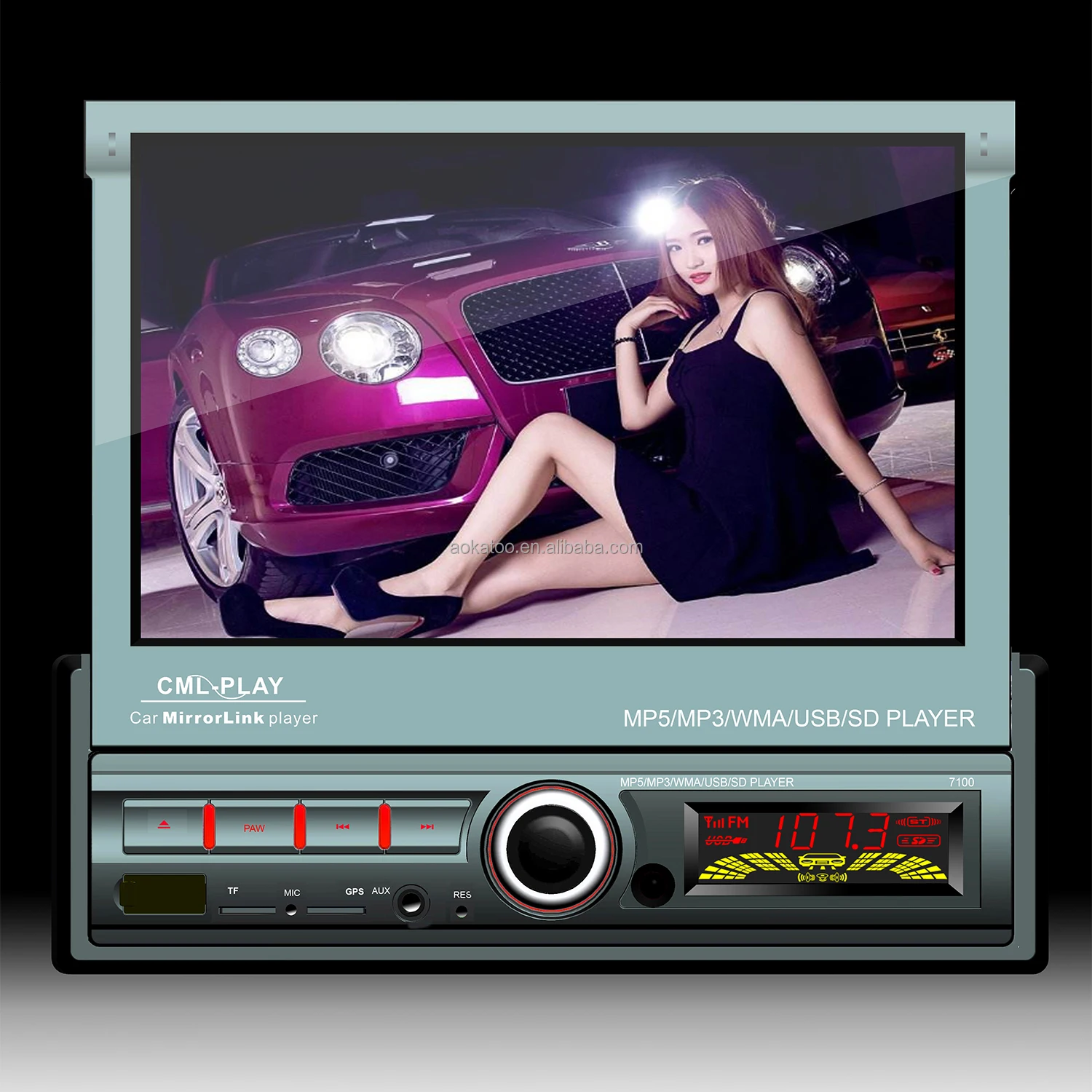 7018B Source Factory Universal 1din 7 inch Touch Screen Car Mp5 Player Radio Steering Wheel Control Phone Link