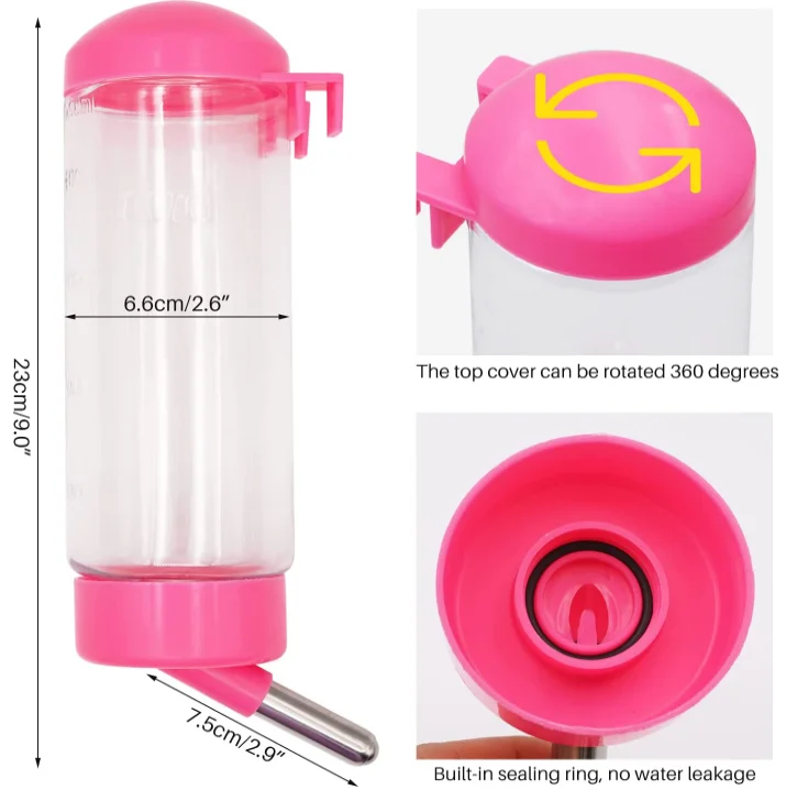 Plastic 500ML 350ML rabbit water bottle no drip hanging on the cage PH-126