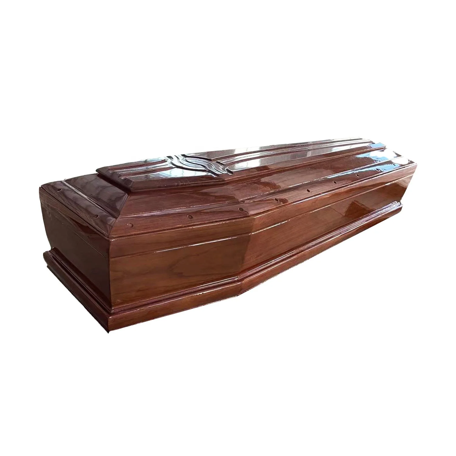 manufacturers Customized glossy Paulownia wooden coffin Customized coffin lid with carved patterns thickness caskets and coffins
