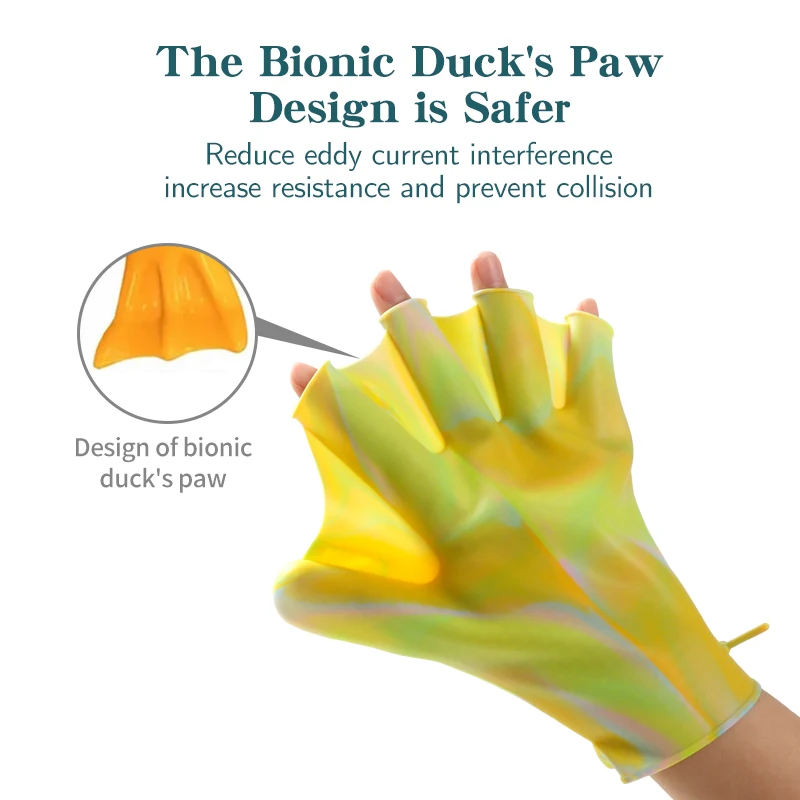 Waterproof Durable Color Silicone Diving Gloves Frog Palm Shape Outdoor Sports Swimming Gloves