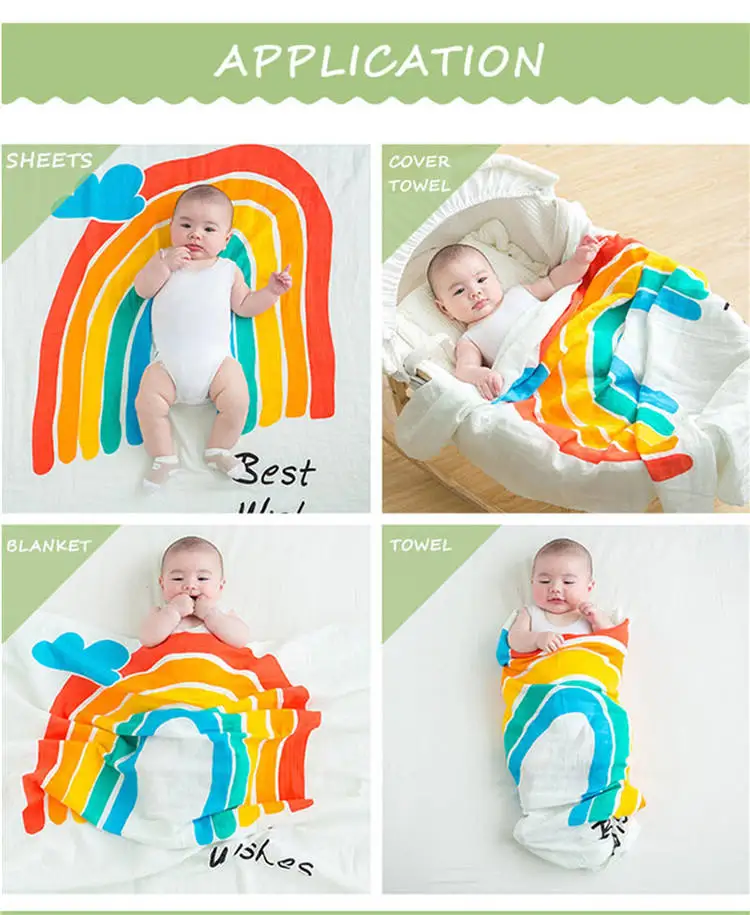 White Luxury Soft Baby Blanket Wrap Swaddle Blanket Baby 100% Cotton Baby Blanket