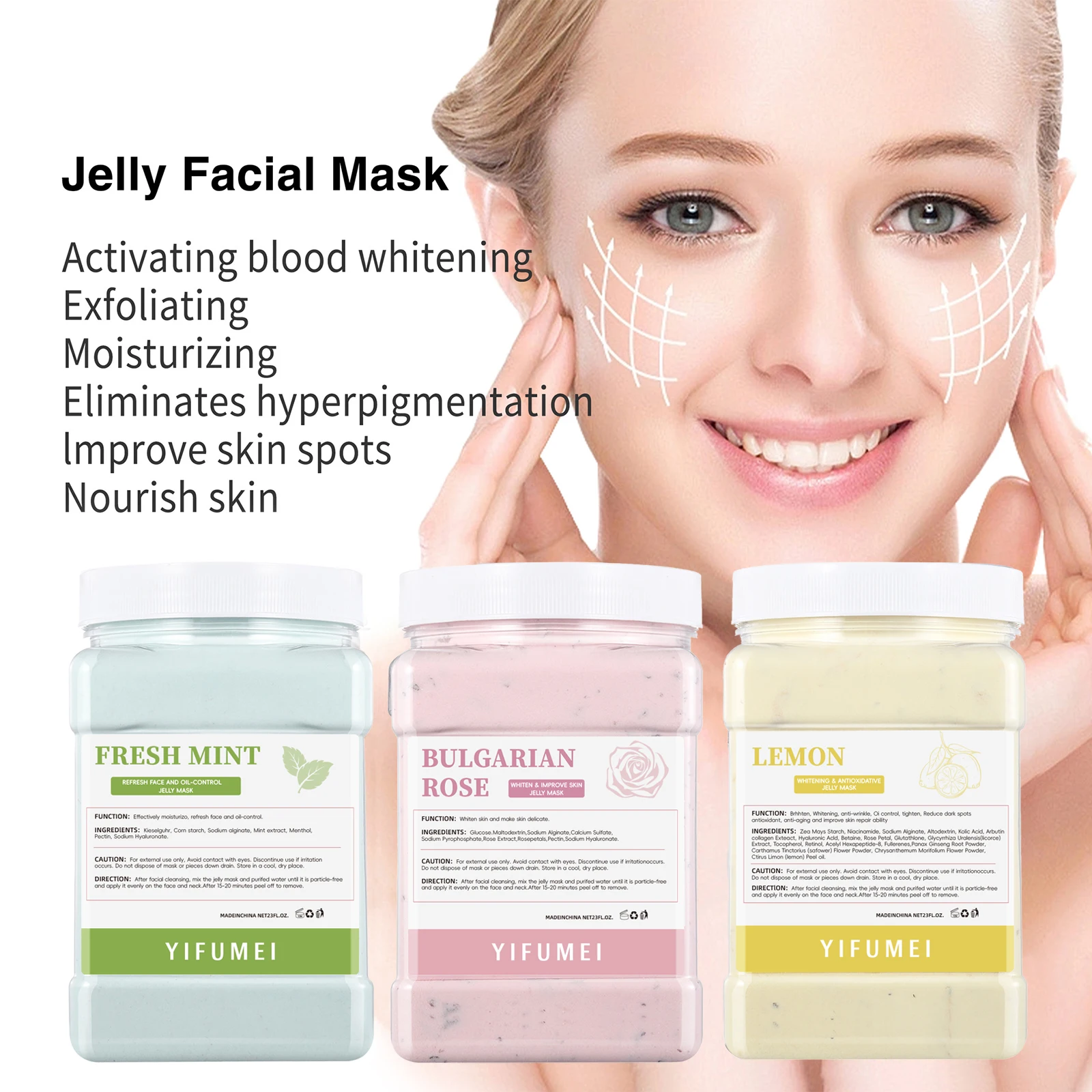 Factory Price Private Label Multi Color 650G Hydrojelly Powder Nourishing Brightening Moisturizing Whitening Jelly Mask Powder