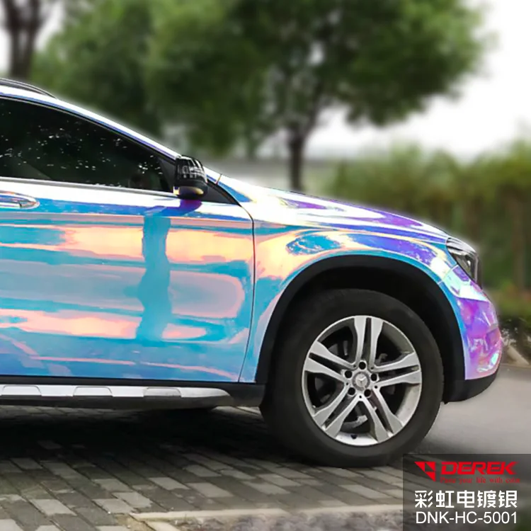  YJ-DEREK Радужная хромированная Автомобильная виниловая голографическая Серебристая Хромированная