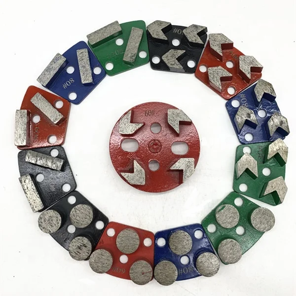 Sector Grinding Pad with 3 Arrow Diamond Segments Grinding Plate for Concrete Floor