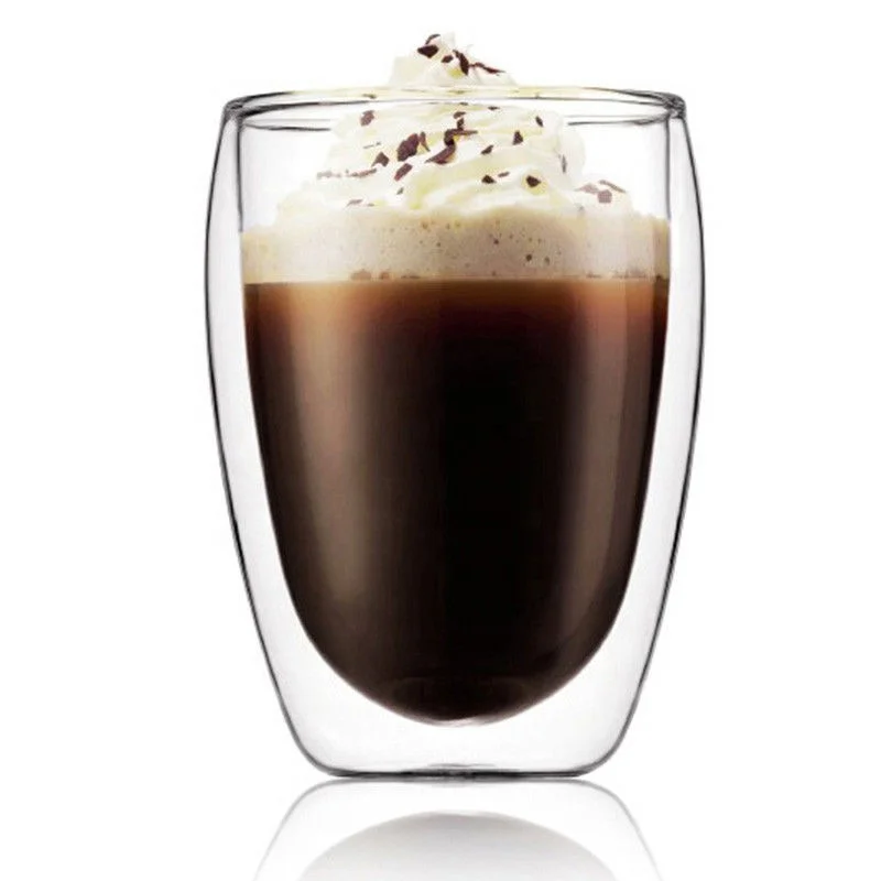 Wholesale High Borosilicate Glass Espresso Latte Cappuccino Thermo Glassware Coffee Mug Double Wall Glass Cups Pyrex Mugs