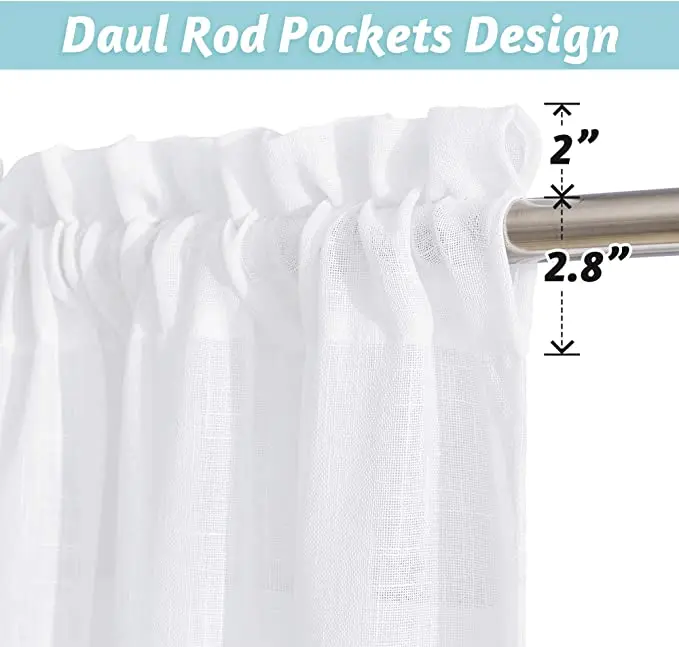 
Amazon translucent linen tulle curtains, hot selling sliding glass doors and windows decorative curtains for living room/ 