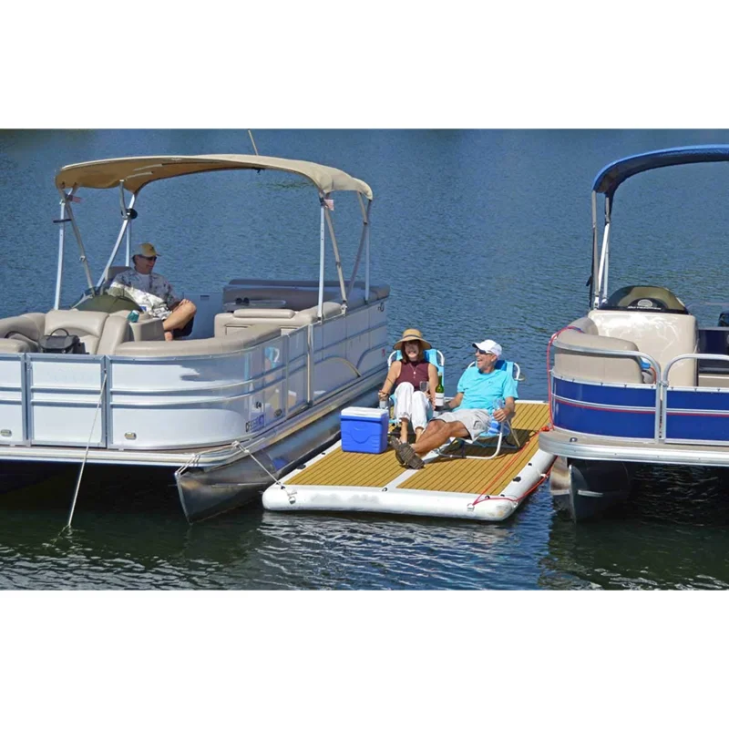 Big Size Inflatable Floating Island Swim Platform Fishing Boat Dock