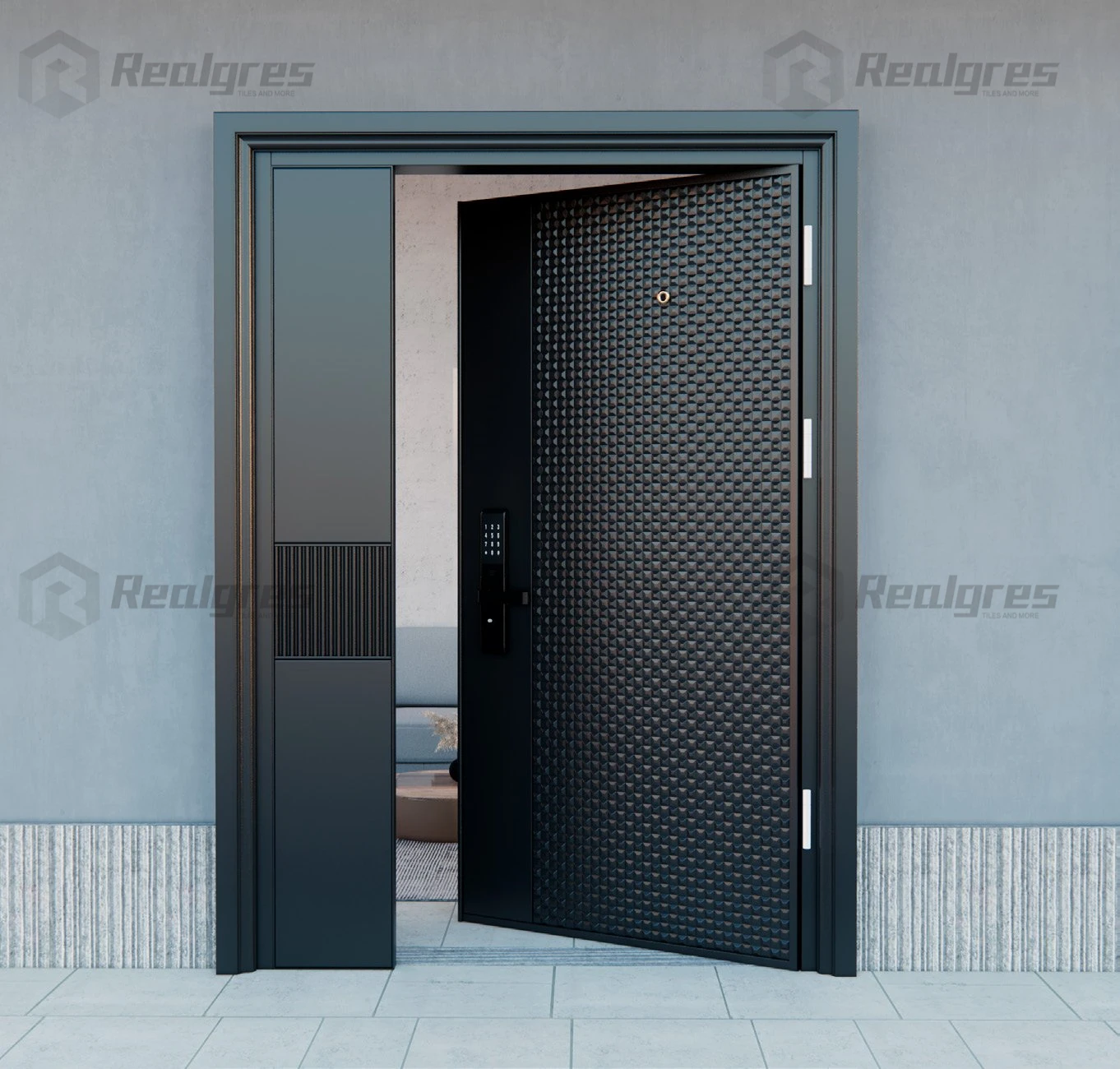 Realgres Designs Entrance Pivot Door-unlocked Stainless Steel Main Sliding System Wooden Exterior Double Doors for Sale