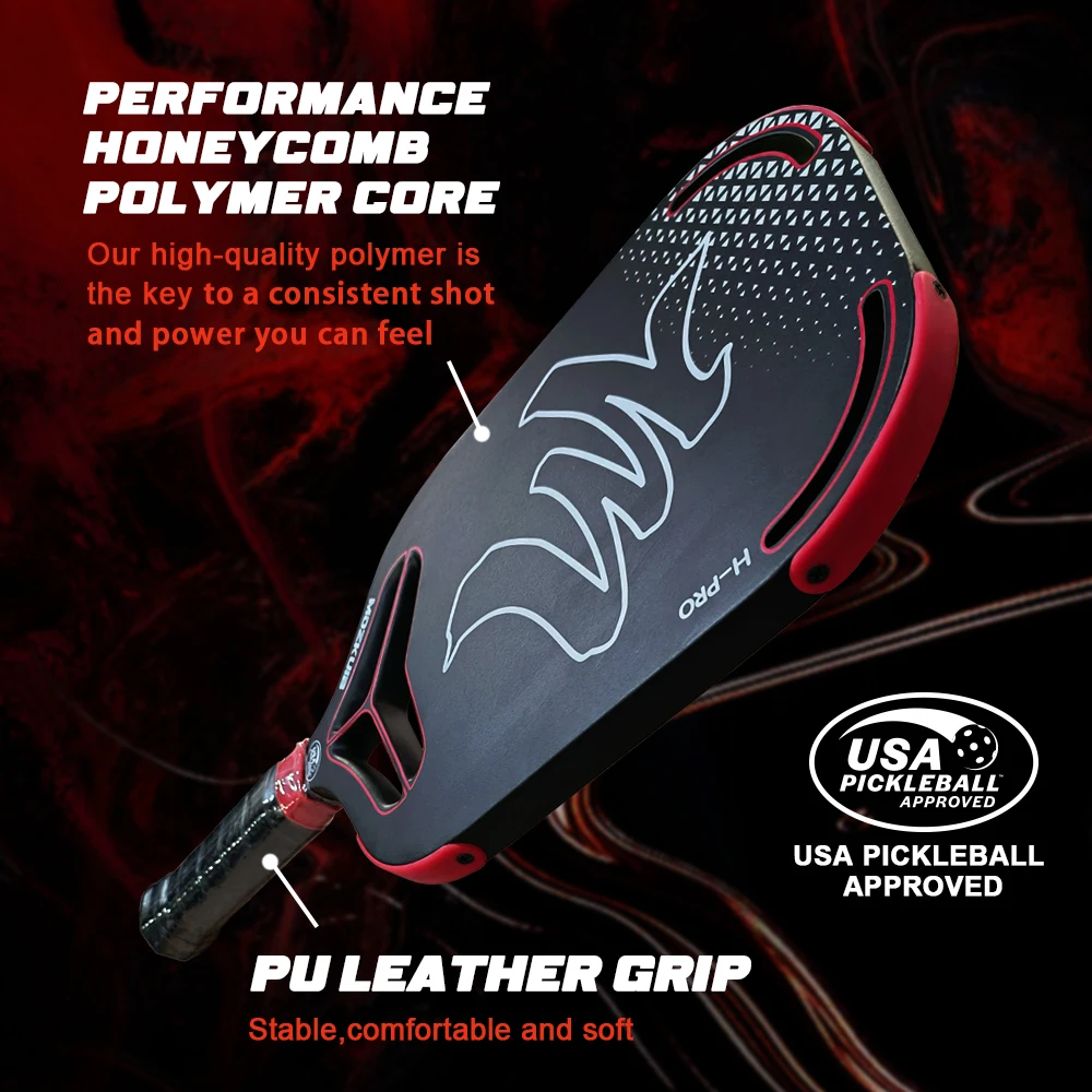 MOZKUIB Black Pickleball Paddle USAPA Approved Professional Pickleball Paddle Carbon Pickleball Paddle Graphite Surface