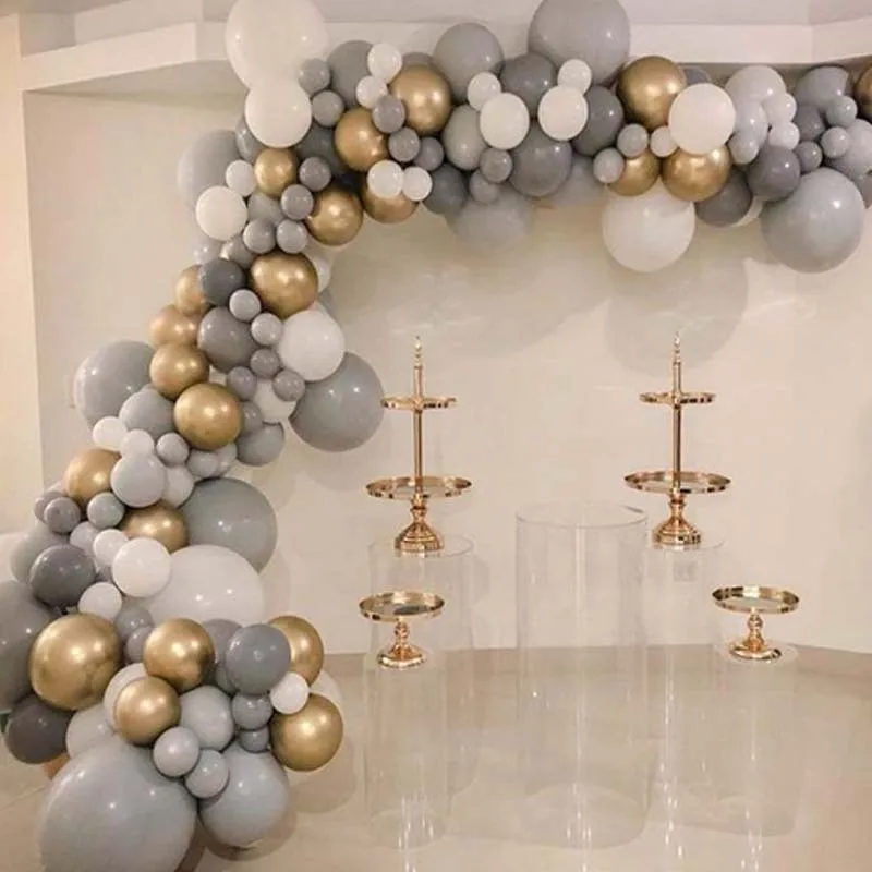 Gray metal balloon chain suit male and female god couple party  venue layout background decoration Amazon
