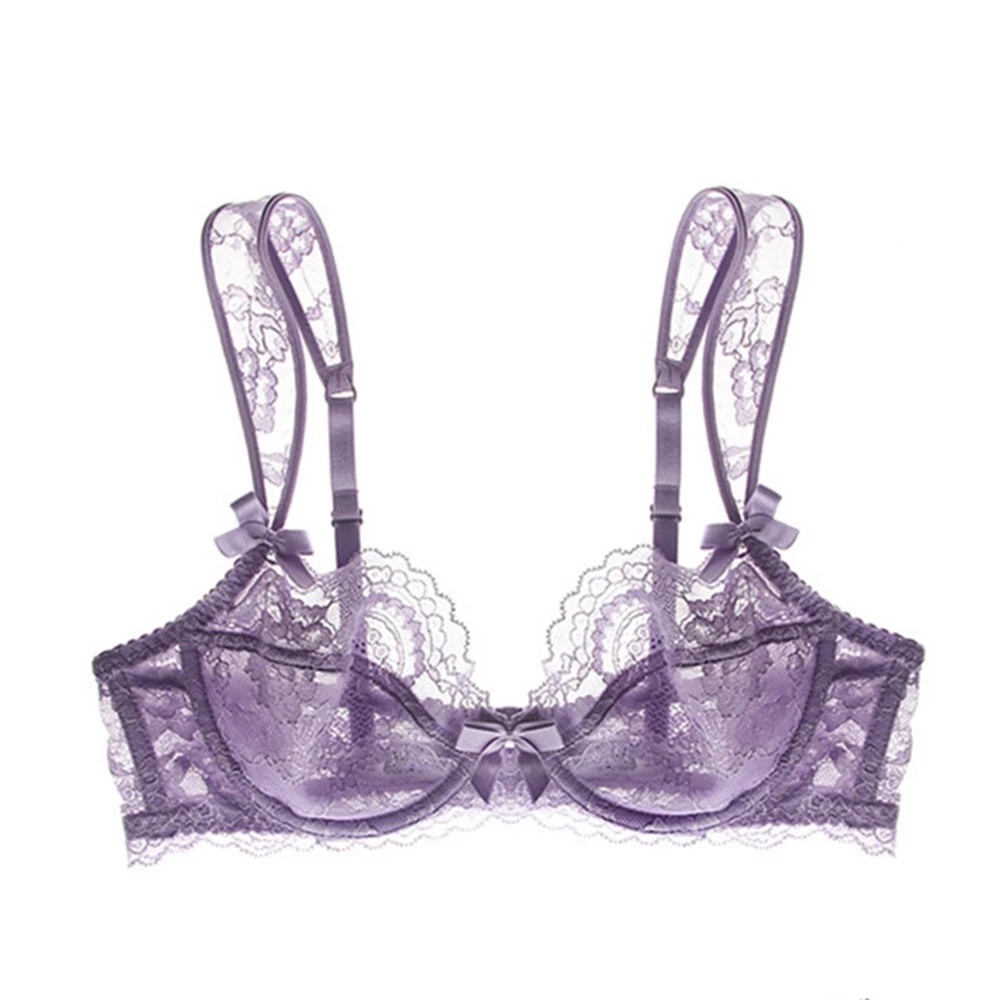 See through underwire push up bra