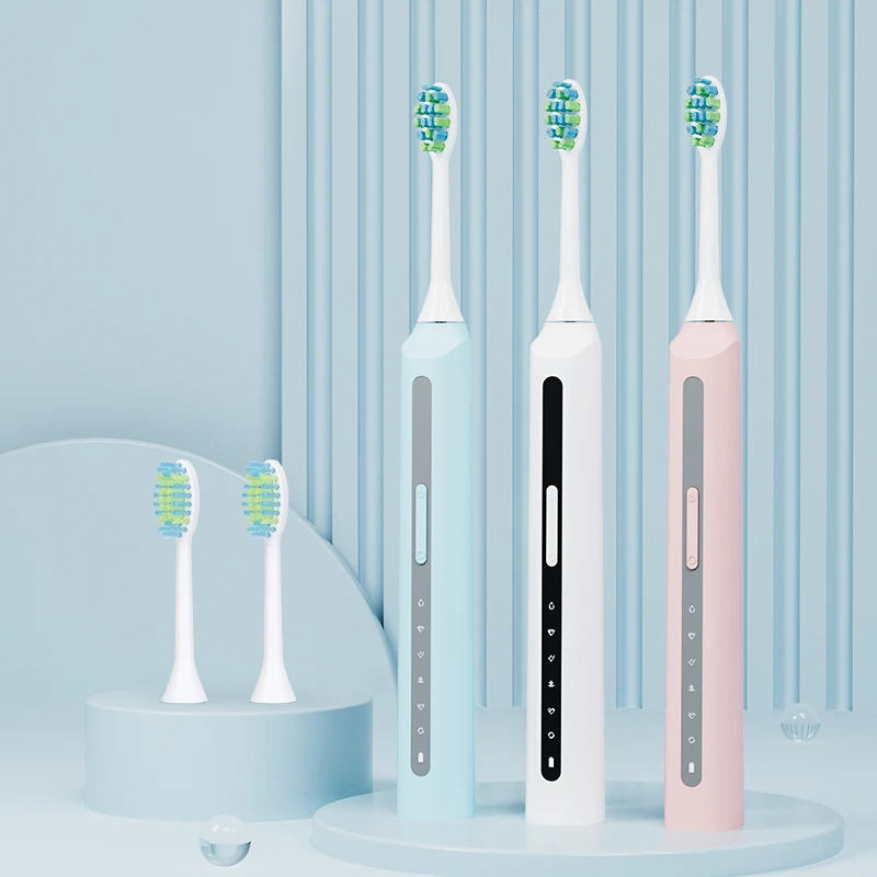 Ultrasonic vibration travel sonic electric toothbrush with 2 replacement brush head High Powered Electric Toothbrush